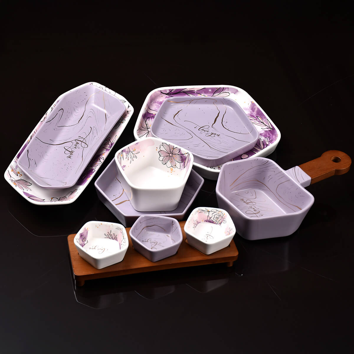 طقم عشاء 41 قطعة + طقم صواني هدية