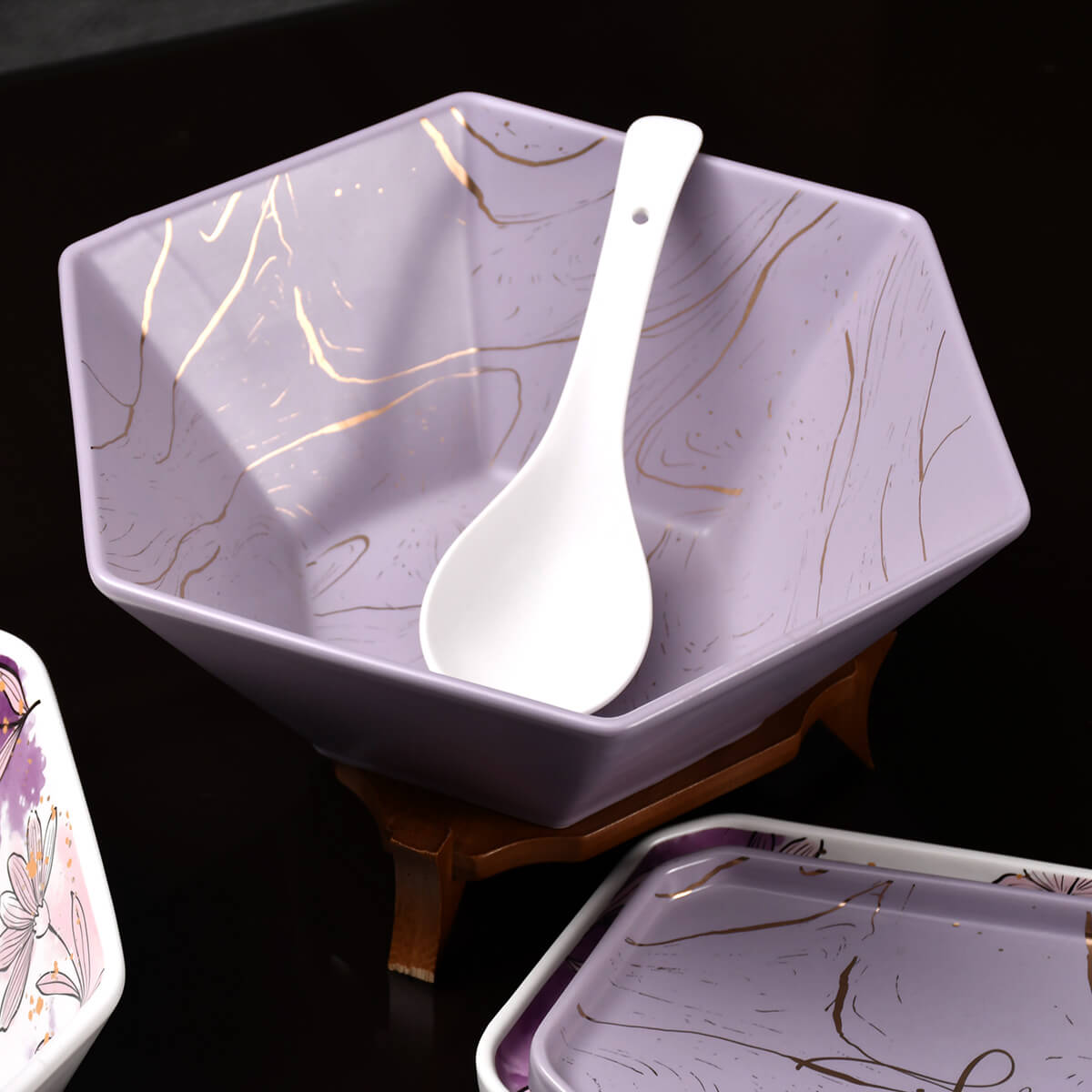 طقم عشاء 41 قطعة + طقم صواني هدية