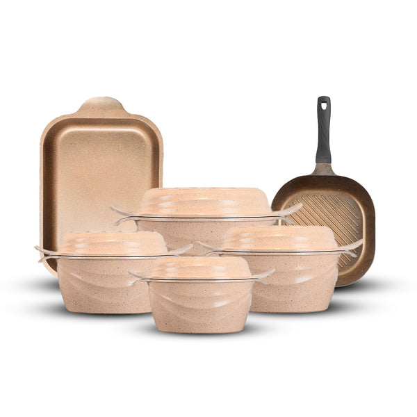 طقم حلل 10ق بطوط نيوكلاين (4 حلل + 4 غطاء متعدد + جريل.+ طاجن)