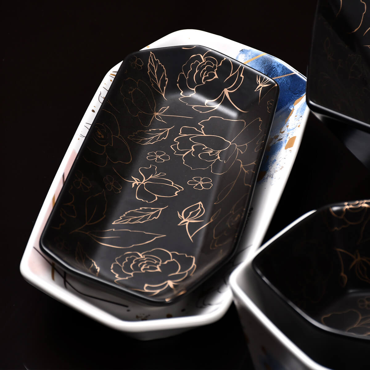 طقم عشاء 41 قطعة + طقم صواني هدية