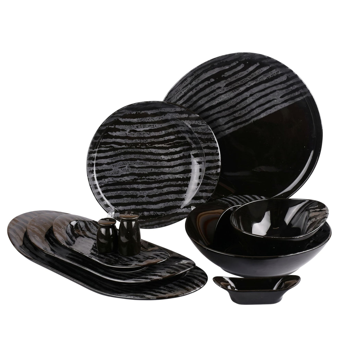 طقم عشاء 30ق فتحي محمود BLACK STRIPED
