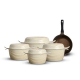 طقم حلل 9ق بطوط نيوكلاين (4 حلل + 4 غطاء متعدد + ووك)