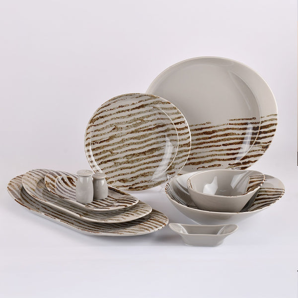 طقم عشاء 30ق فتحي محمود STRIPED GREY