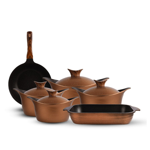 طقم حلل 10ق مدور نيوكلاين (4حلل + ووك + طاجن)