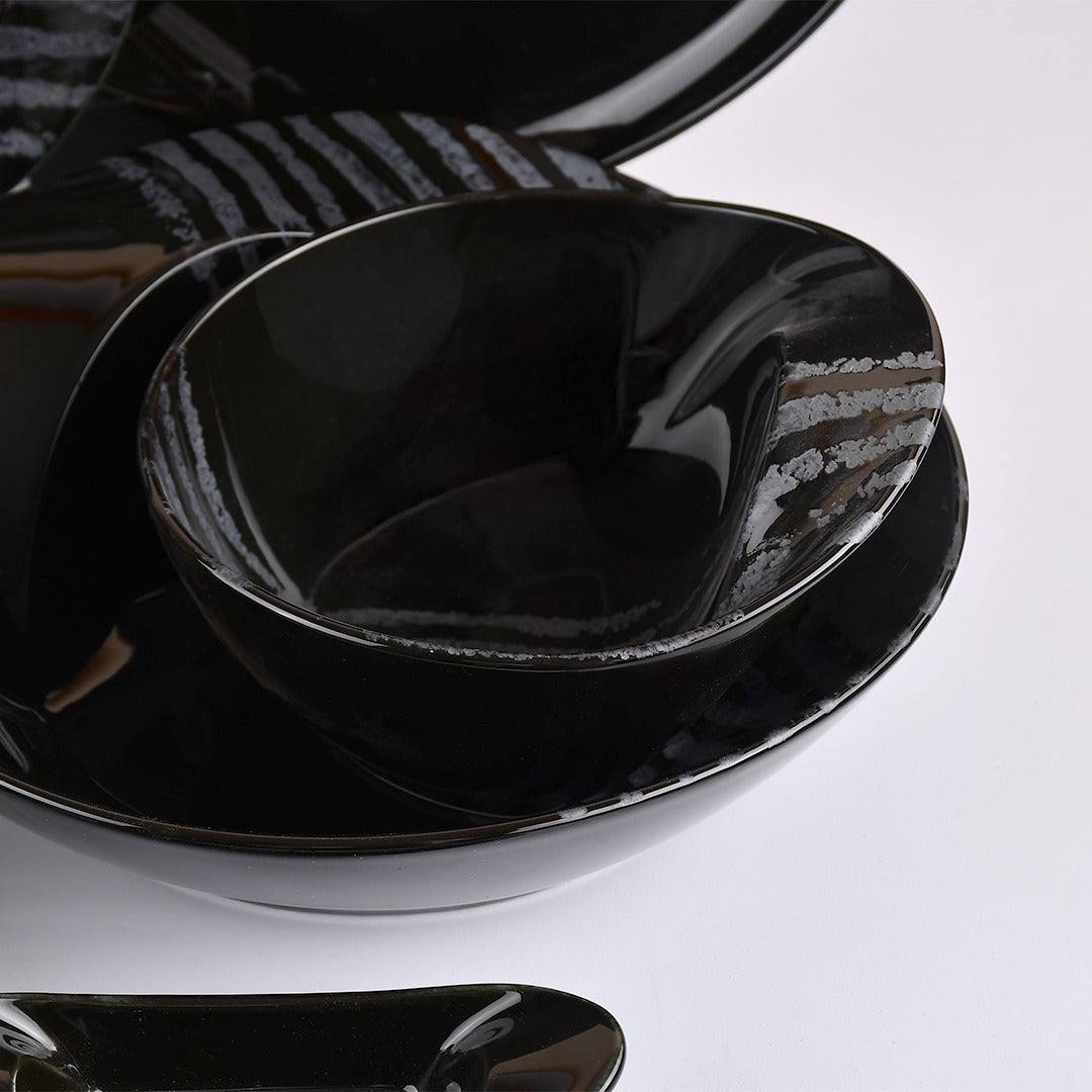 طقم عشاء 30ق فتحي محمود BLACK STRIPED