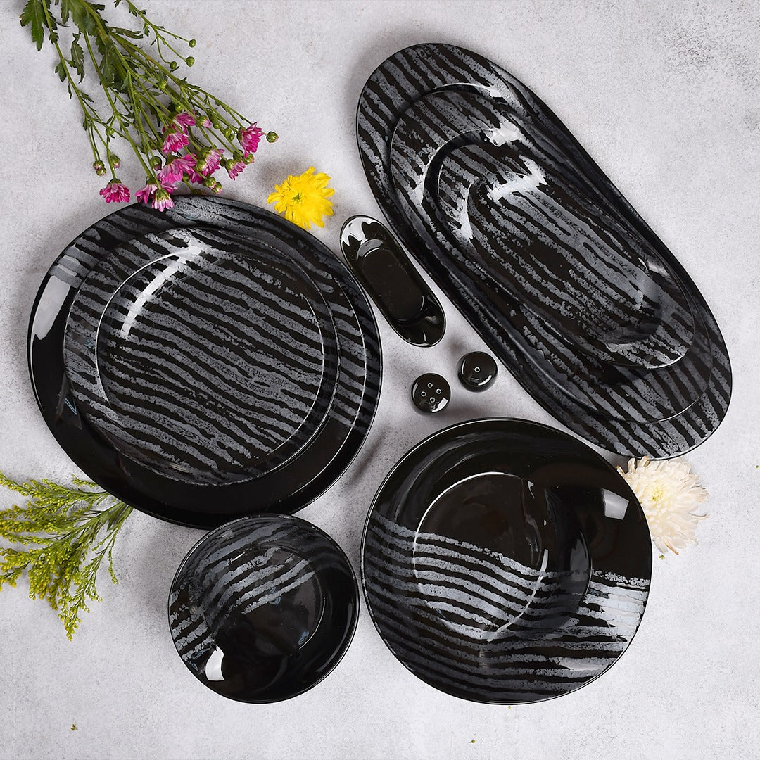 طقم عشاء 30ق فتحي محمود BLACK STRIPED