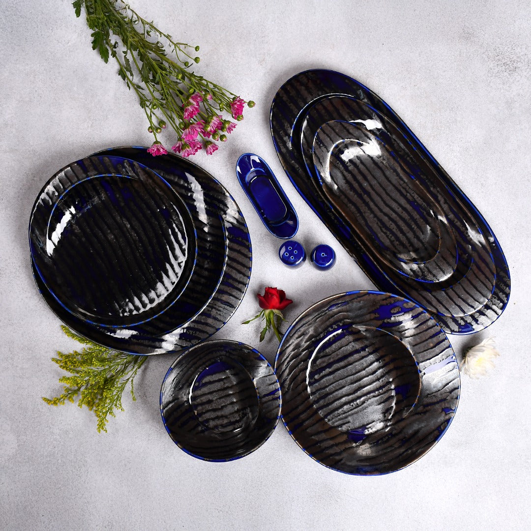 طقم عشاء 30ق فتحي محمود STRIPED NAVYBLUE