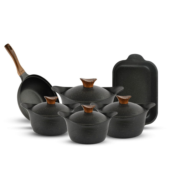 طقم حلل 10ق مدور نيوكلاين (4حلل + ووك + طاجن)