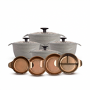 طقم حلل 12ق بطوط نيوكلاين (4 حلل + 4 غطاء متعدد +4 غطاء بيركس)