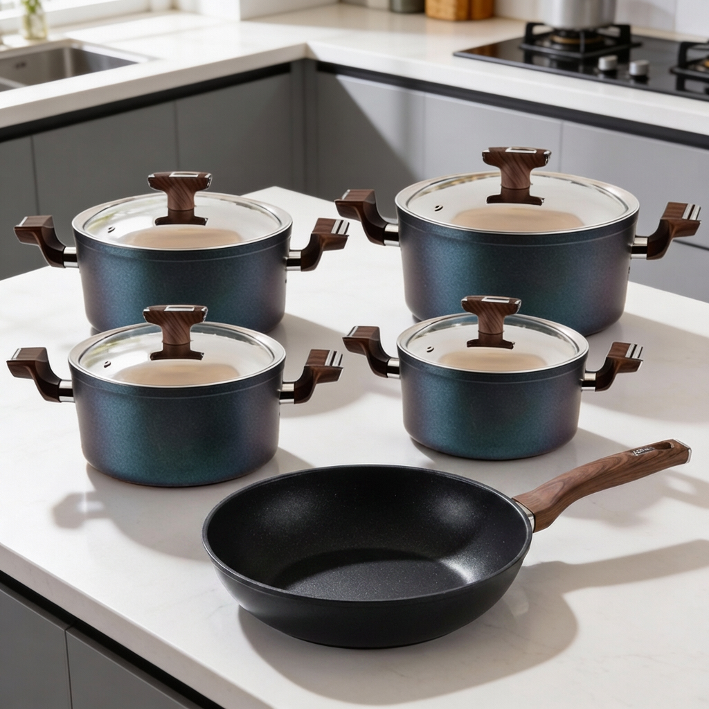 طقم حلل 9ق اكسفورد (4حلل+ووك)