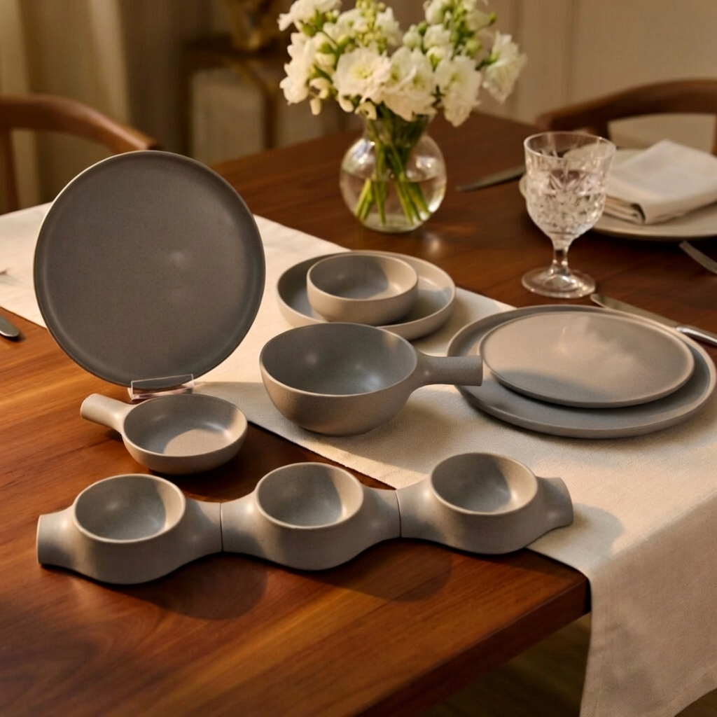 طقم عشاء فينوس 30ق فتحي محمود - رمادي