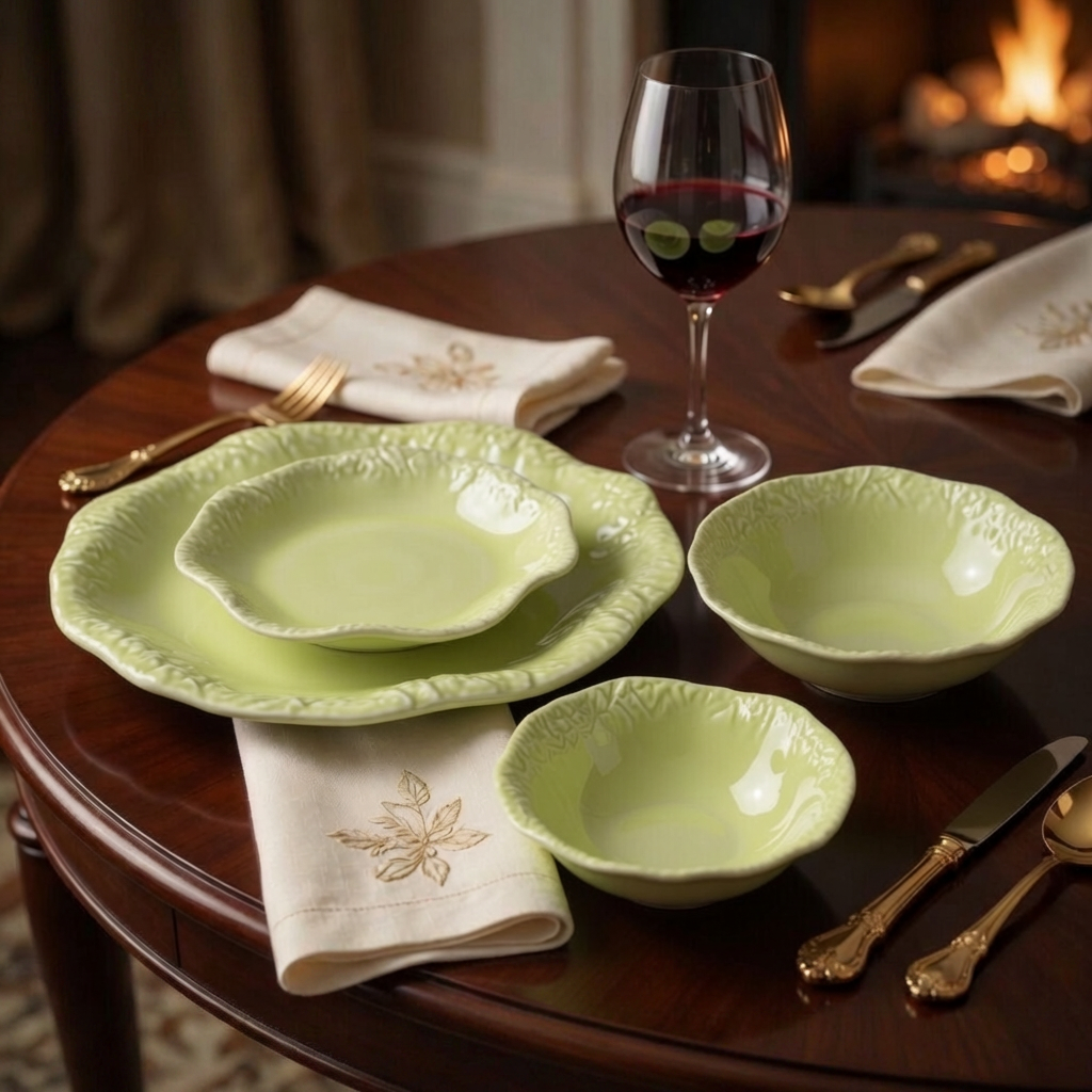 طقم عشاء روك فتحي محمود 24 قطعة - ليموني