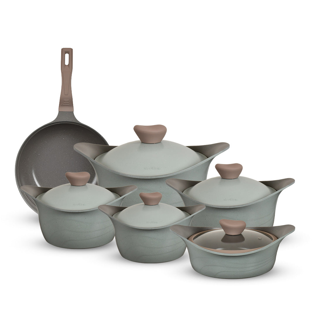 طقم حلل 11ق مدور نيوكلاين (4 حلل + صينية غطا بيركس + ووك)