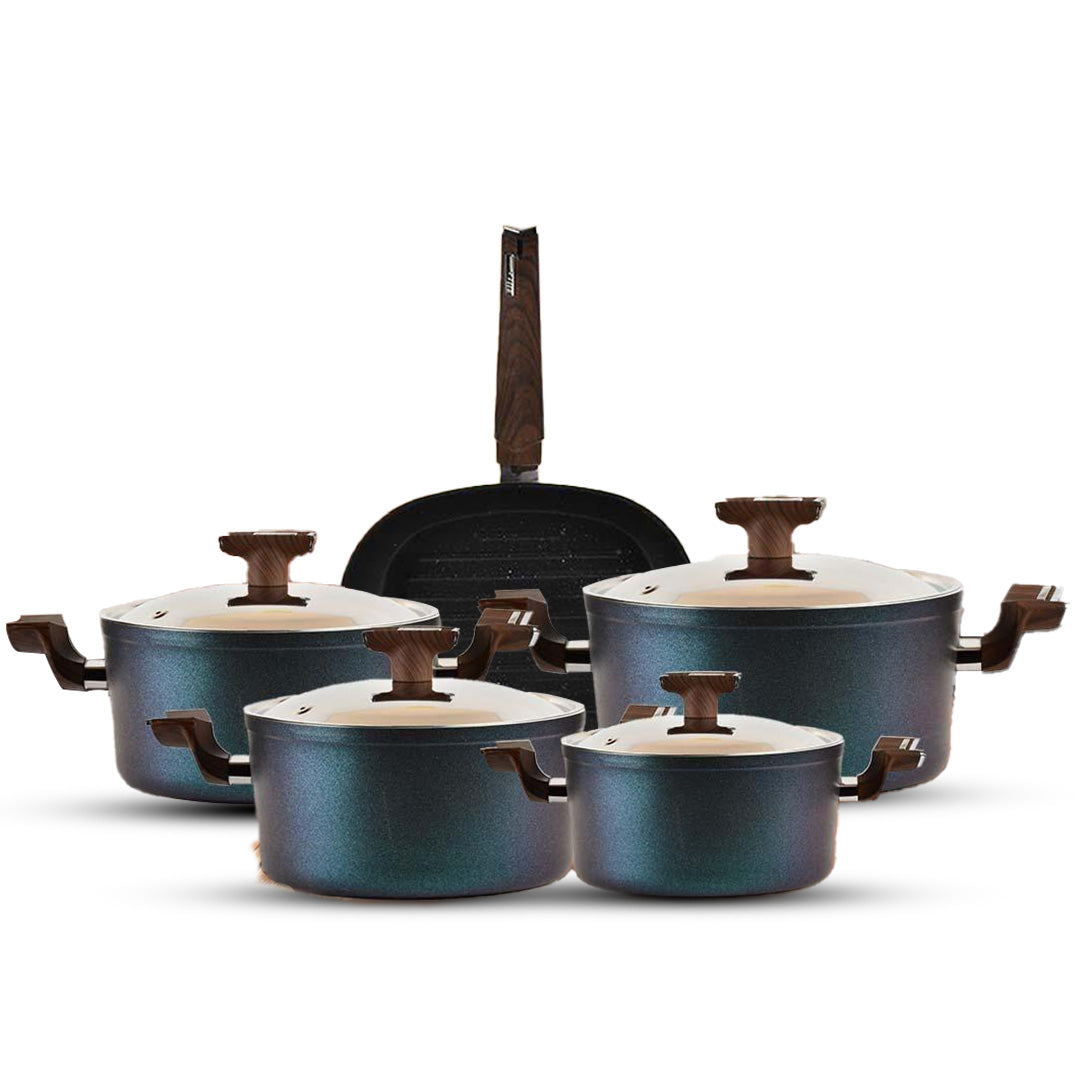 طقم حلل 9ق اكسفورد (4حلل+جريل)